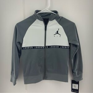 Jordan Track Jacket Performance Full Zip Gray Kids Size 6-7 YRS